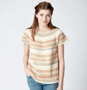 Caron Top Down Knit Pullover Top