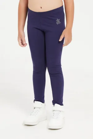 Girls Navy Basic Legging