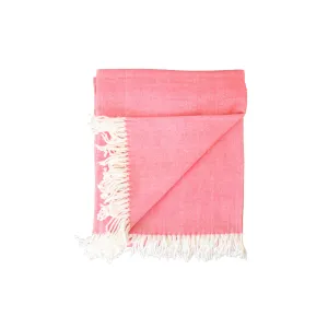 Herringbone Throw Blanket, Coral Island