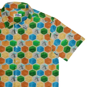 Hexagon Tile Board Game Button Up Shirt