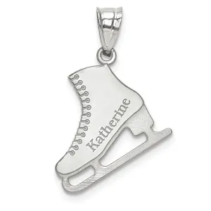 Ice Skating Engraved Name Pendant