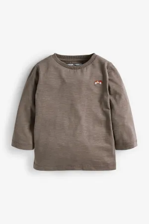 Next Mink Long Sleeve Plain Baby Boys T-Shirt