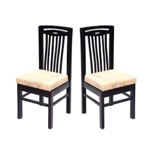 (Set of 2) Curved Striped Black Touch Chair