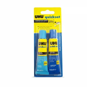 UHU QUICK SET GLUE 2 X 15 ML BLISTER-AN.40608